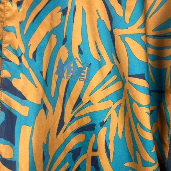 Rei Co-Op blue orange leaf trailmade rain jacket size 1x women’s - Picture 2 of 7
